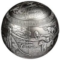 Монета «Леопарды»,  2023 г., Серебро, 1 000 гр., проба 999, ДЖИБУТИ