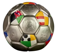 Монета «3D монета Чемпионата Европы по футболу», 2024 г., Серебро, 93,3 гр., проба 999, СОЛОМОНОВЫ ОСТРОВА