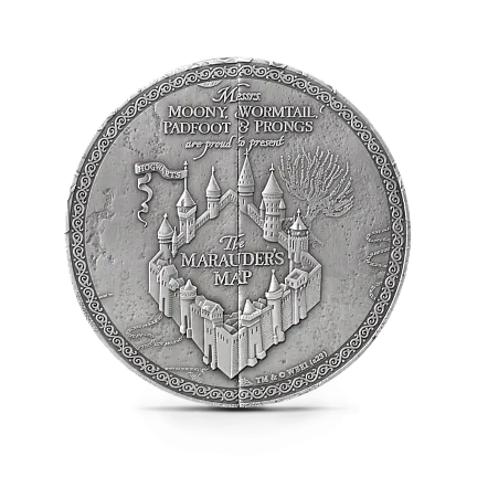 Монета "Карта Мародеров. Гарри Поттер", 2024 г., Серебро, 155,5 гр., проба 999, САМОА