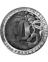 Монета "Японский самурай",2022 г., Серебро, 93,3 гр., проба 999, КАМЕРУН