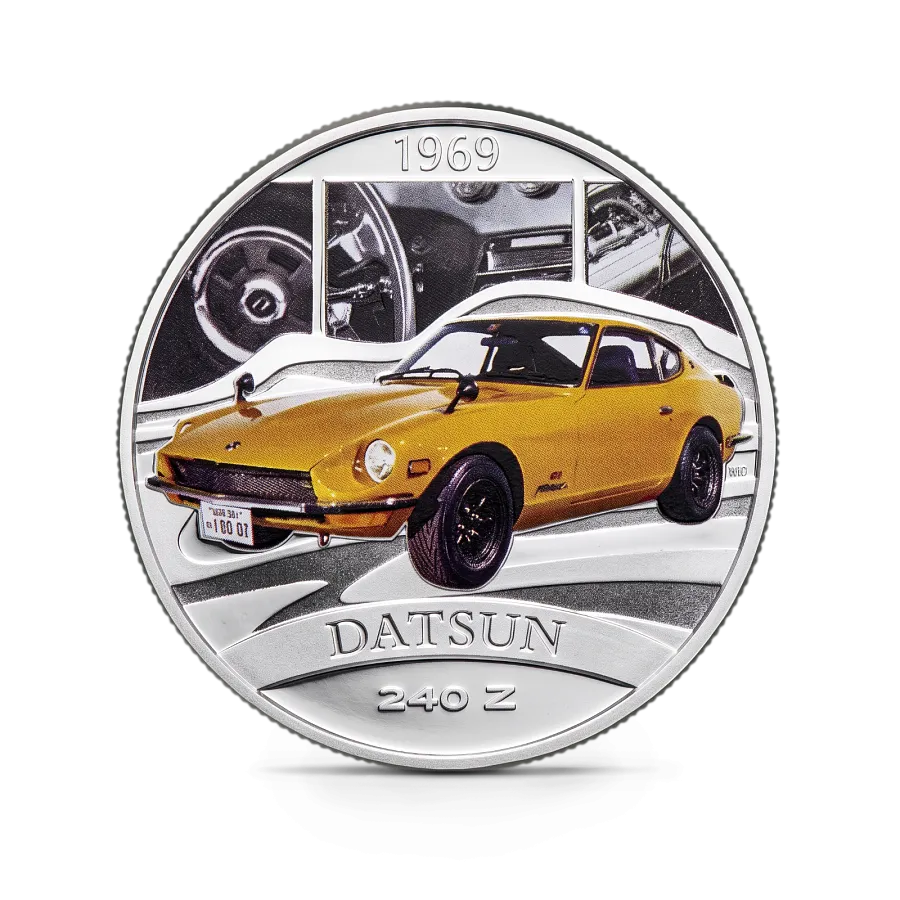 Монета "Datsun. Автомобильная классика" 2006 г., 31,1 гр., проба 999, ТУВАЛУ