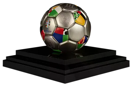 Монета «3D монета Чемпионата Европы по футболу», 2024 г., Серебро, 93,3 гр., проба 999, СОЛОМОНОВЫ ОСТРОВА