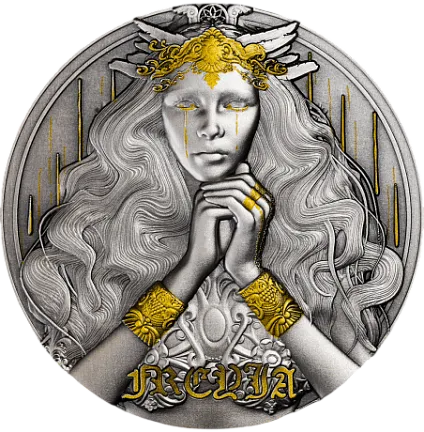 Монета "Фрейя", 2025 г., Серебро, 62,2 гр., проба 999, КАМЕРУН