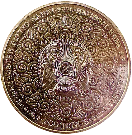 Монета "Небесный волк", 2024 г., Золото, 62,2 гр., проба 999.9, КАЗАХСТАН