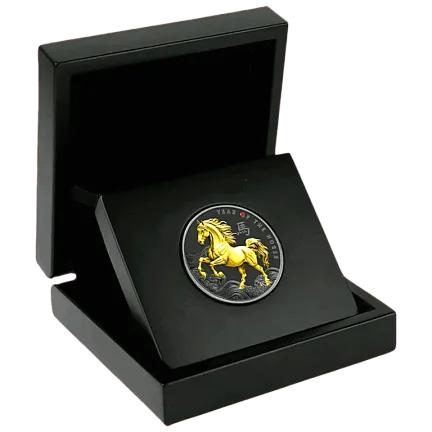 Монета «Год лошади (с рутением)», 2026 г., Серебро, 14,14 гр., проба 999, КАМЕРУН