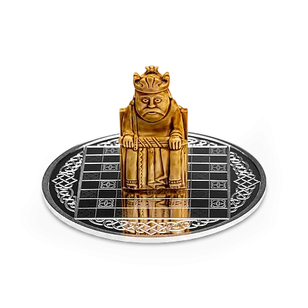 Монета "Набор. Шахматы Викингов",  2023 г., Серебро, 105 гр., проба 999, КАМЕРУН