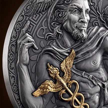 Монета «Гермес», 2024 г., Серебро, 93,3 гр., проба 999, КАМЕРУН