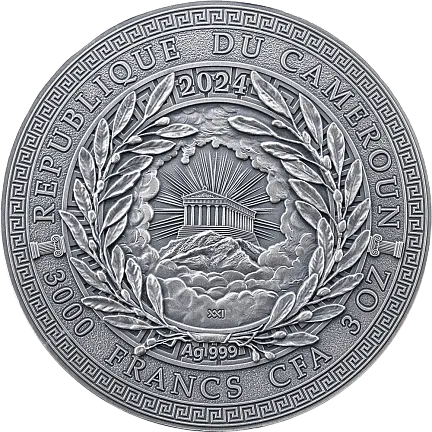 Монета «Гермес», 2024 г., Серебро, 93,3 гр., проба 999, КАМЕРУН