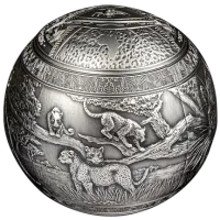 Монета «Леопарды»,  2023 г., Серебро, 1 000 гр., проба 999, ДЖИБУТИ