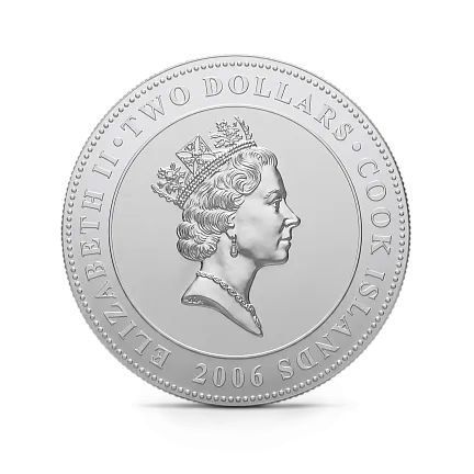 Монета "Борис Пастернак",  2006 г., Серебро, 31,1 гр., проба 999, ОСТРОВА КУКА