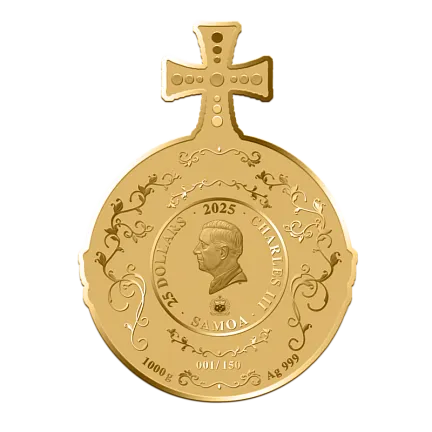Монета «Королевская держава», 2025 г., Серебро, 1 000 гр., проба 999, САМОА