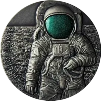 Монета «Аполлон-11. 50 лет высадки на Луну»,  2019 г., Серебро, 93,3 гр., проба 925, КАМЕРУН