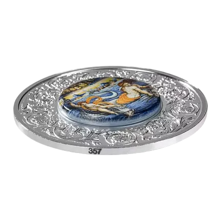 Монета «Венера и Купидон», плывущие на дельфинах, 2025 г., Серебро, 31,1 гр., проба 999, МАЛЬТА