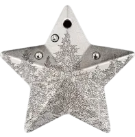 Монета «Зимний лес. Звезда », 2025 г., Серебро, 31,1 гр., проба 999.9, ОСТРОВА КУКА