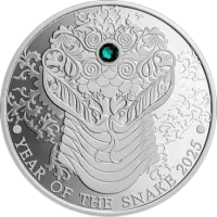 Монета «Год змеи», 2025 г., Серебро, 15,55 гр., проба 999, ГАНА