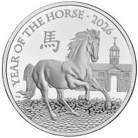 Монета «Год Лошади», 2026 г., Серебро, 31,1 гр., проба 999, СОЕДИНЕННОЕ КОРОЛЕВСТВО