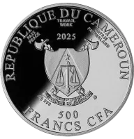 Монета «Год Змеи с рутением », 2025 г., Серебро, 14,14 гр., проба 999, КАМЕРУН