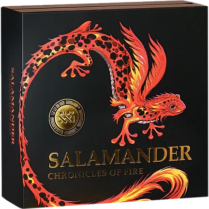 Монета «Саламандра», 2024 г., Серебро, 62,2 гр., проба 999, ГАНА