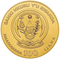Монета «Руандийский Лунный год Змеи», 2025 г., Золото, 2,6 гр., проба 999, РУАНДА