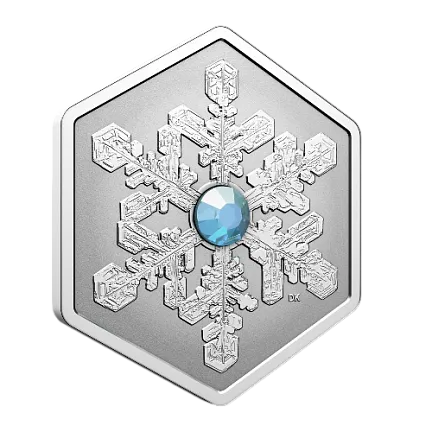 Монета «Снежинка», 2024 г., Серебро, 32,41 гр., проба 9999, КАНАДА