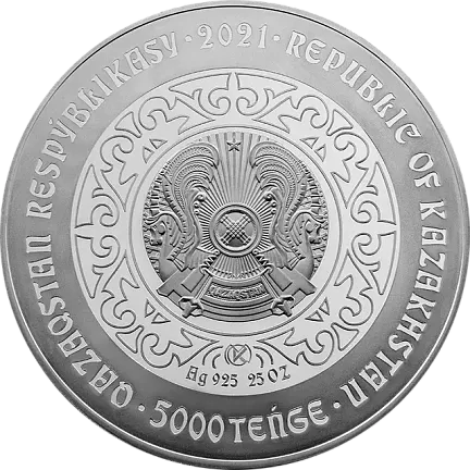 Монета "Лебедь", 2021 г., Серебро, 777,5 гр., проба 925, КАЗАХСТАН