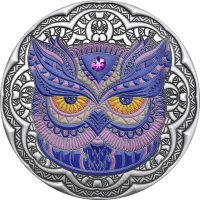 Монета «Сова. Mandala Art», 2020 г., Серебро, 62,2 гр., проба 999, НИУЭ