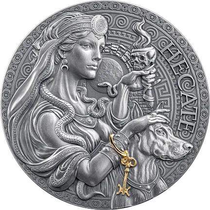 Монета «Геката», 2025 г., Серебро, 62,2 гр., проба 999, КАМЕРУН