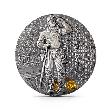 Монета "Крипто-Майнинг", 2021 г., Серебро, 50 гр., проба 999, НИУЭ
