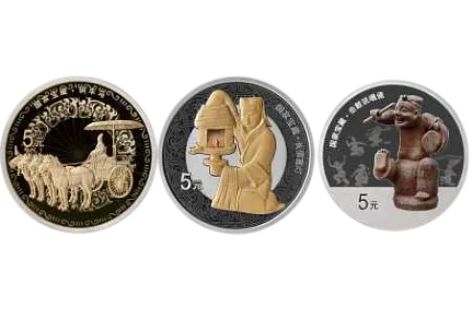 Набор из 3-х монет "Национальные Сокровища", 2025 г., Серебро, 45 гр., проба 999, КИТАЙ