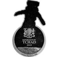 Монета «Астронавт на Луне»,  2022 г., Серебро, 62,2 гр., проба 999, ЧАД