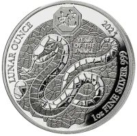 Монета «Руандийский Лунный год Змеи», 2025 г., Серебро, 31,1 гр., проба 999, РУАНДА