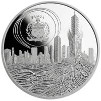 Монета «Эра инноваций. Киборг», 2023 г., Серебро, 31,1 гр., проба 999, САМОА