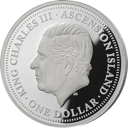 Набор из 2-х монет "Бык и медведь", 2026 г., Серебро, 62,2 гр., проба 999, ОСТРОВ ВОЗНЕСЕНИЯ