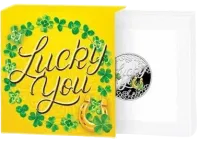 Монета "На удачу Lucky you",  2023 г., Серебро, 17,5 гр., проба 999, НИУЭ
